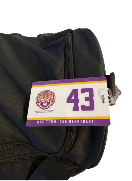 Ray Thornton LSU Football Team Issued Travel Duffel Bag with Player Tag