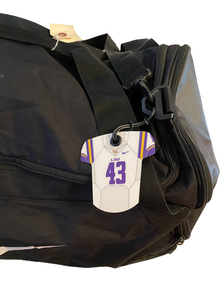 Ray Thornton LSU Football Team Issued Travel Duffel Bag with Player Tag