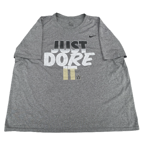 Carlton Lorenz Vanderbilt Football Team Issued "JUST DORE IT" Workout Shirt (Size 3XL)
