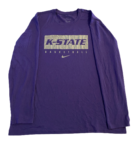 Mike McGuirl Kansas State Basketball Team Issued Long Sleeve Workout Shirt (Size XL)