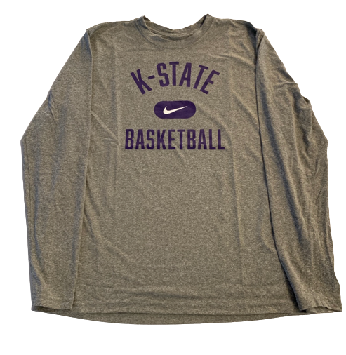 Mike McGuirl Kansas State Basketball Team Issued Long Sleeve Workout Shirt (Size L)