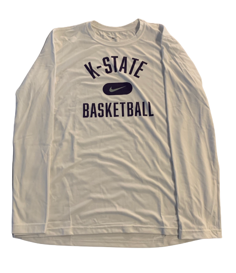 Mike McGuirl Kansas State Basketball Team Issued Long Sleeve Workout Shirt (Size L)