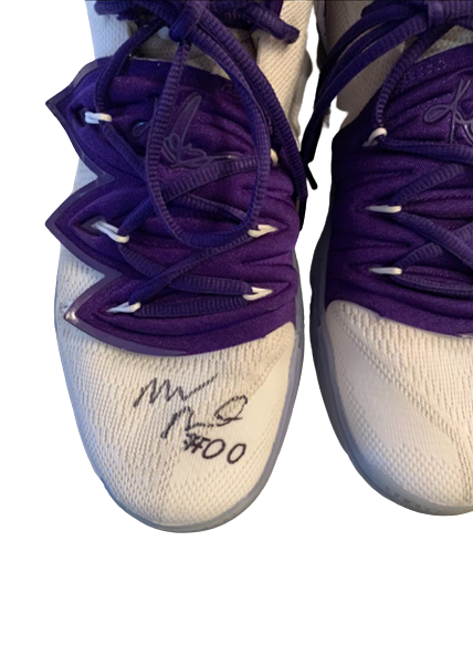 Mike McGuirl Kansas State Basketball SIGNED Game Worn Shoes (Size 13) - Photo Matched