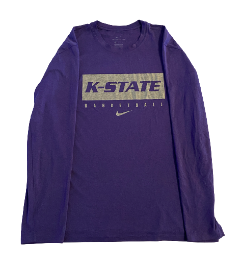 Mike McGuirl Kansas State Basketball Team Issued Long Sleeve Workout Shirt (Size L)