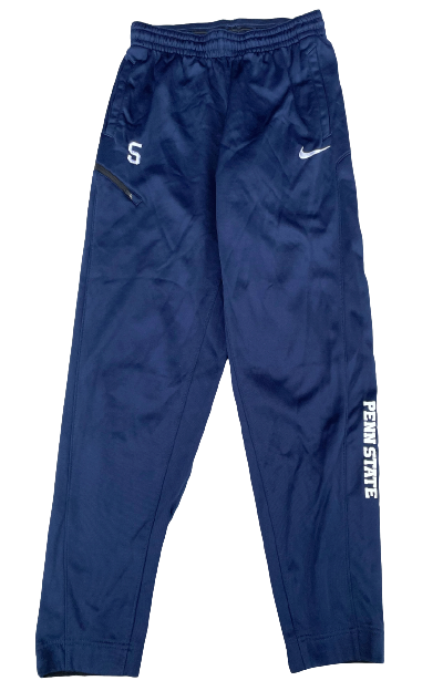 Jamari Wheeler Penn State Basketball Team Issued Travel Sweatpants with Number (Size MT)
