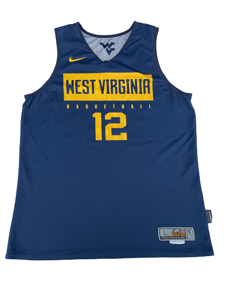 Taz Sherman West Virginia Basketball Player Exclusive Reversible Practice Jersey (Size L)