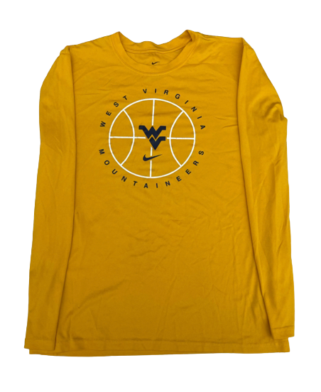 Taz Sherman West Virginia Basketball Team Issued Long Sleeve Workout Shirt (Size M)