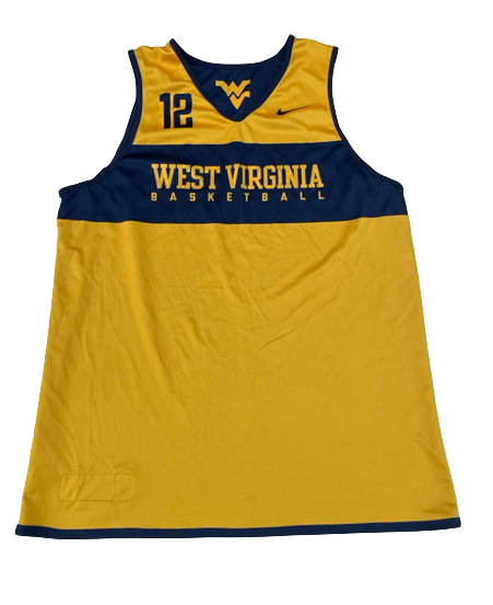 Taz Sherman West Virginia Basketball Player Exclusive Reversible Practice Jersey (Size XL)