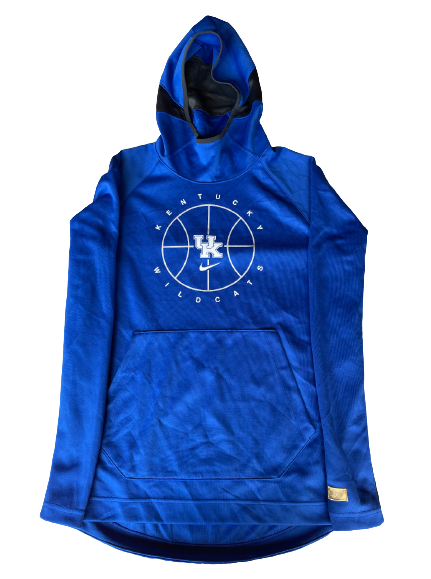 Davion Mintz Kentucky Basketball Team Issued Travel Hoodie with Gold Elite Patch (Size L)