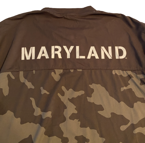 Darryl Morsell Maryland Basketball Team Issued Camo Long Sleeve Shirt (Size L)