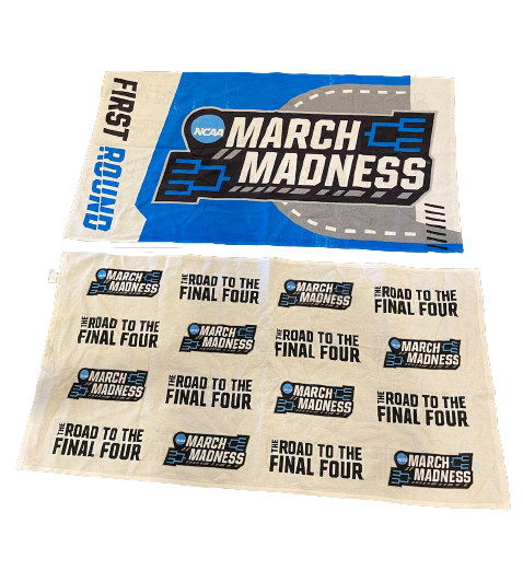 March Madness Tournament Team Issued Set of (2) Bench Towels & (1) Beach Towen