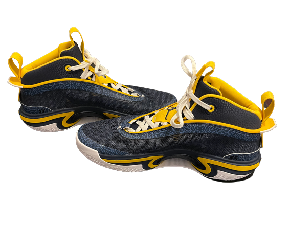 Eli Brooks Michigan Basketball Player Exclusive Air Jordan 36 Shoes (Size 11.5) - New
