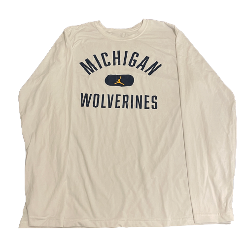 Adrien Nunez Michigan Basketball Team Issued Long Sleeve Workout Shirt (Size L)