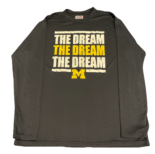 Adrien Nunez Michigan Basketball Player Exclusive "THE DREAM" MLK Day Long Sleeve Pre-Game Warm-Up / Bench Shirt (Size L)