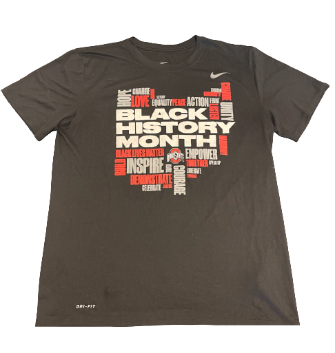 Jimmy Sotos Ohio State Basketball Team Exclusive "BLACK HISTORY MONTH" Pre-Game Warm-Up Shirt with Number on Back (Size L)