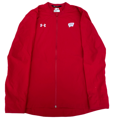 Jack Coan Wisconsin Football Team Issued Jacket with Player Tag (Size L)