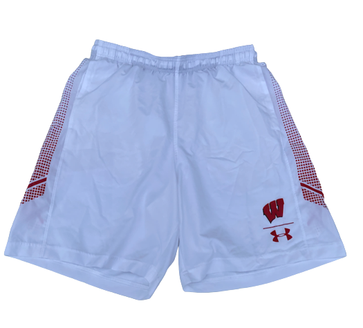 Jack Coan Wisconsin Football Team Issued Workout Shorts with Player Tag (Size L)