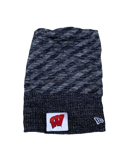 Jack Coan Wisconsin Football Team Issued "Pinstripe Bowl" Beanie Hat