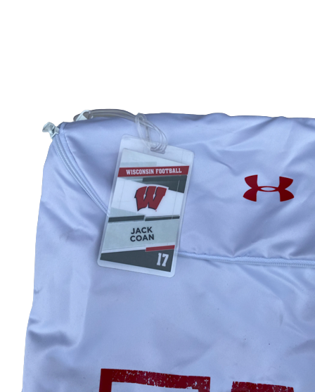 Jack Coan Wisconsin Football Exclusive Smaller-Sized Backpack with Travel Tag