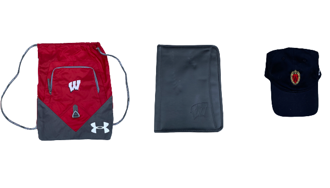 Jack Coan Wisconsin Football Drawstring Bag / Hat / Binder Set