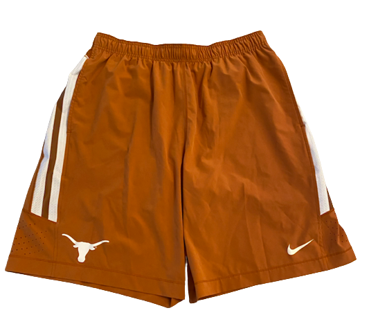 Cade Brewer Texas Football Team Issued Workout Shorts with Player Tag (Size XL)