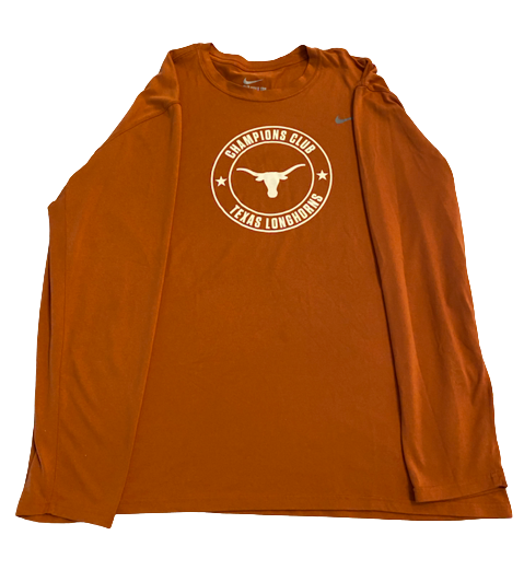Cade Brewer Texas Football Team Issued "Champions Club" Long Sleeve Shirt (Size 2XL)