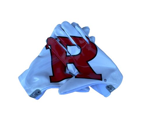 Tyshon Fogg Rutgers Football Player Exclusive Gloves (Size 2XL)