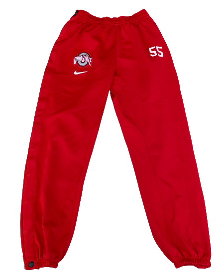 Jamari Wheeler Ohio State Basketball Player Exclusive Pre-Game Snap-Off Sweatpants with Number (Size M)
