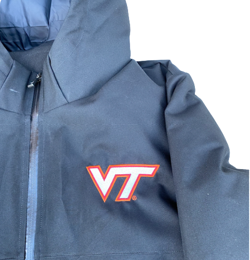 Jordan Williams Virginia Tech Football Team Exclusive Heavy Duty Winter Coat with Player Tag (Size 2XL)