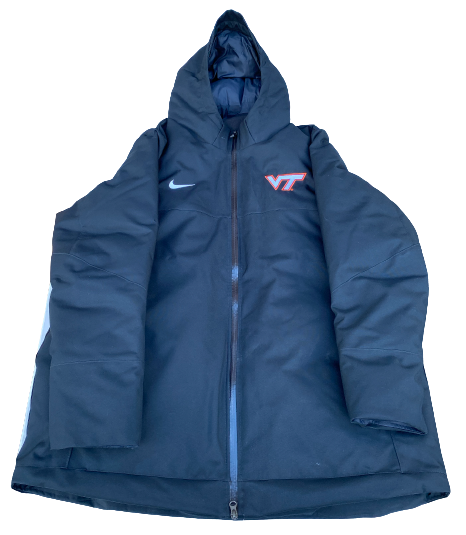 Jordan Williams Virginia Tech Football Team Exclusive Heavy Duty Winter Coat with Player Tag (Size 2XL)