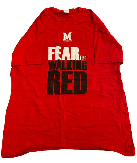 Darryl Morsell Maryland Basketball "Fear The Walking Red" T-Shirt (Size L)