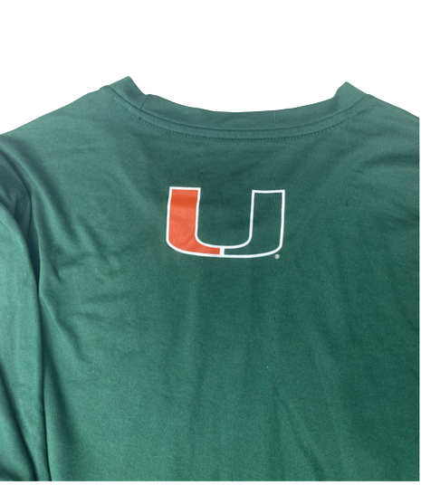 Charlie Moore Miami Basketball Team Issued Long Sleeve Workout Shirt (Size M)