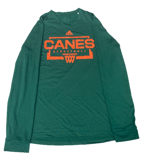 Charlie Moore Miami Basketball Team Issued Long Sleeve Workout Shirt (Size M)