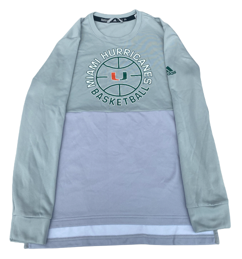 Charlie Moore Miami Basketball Team Issued Long Sleeve Crewneck Pullover (Size M)