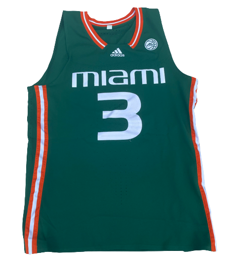 Charlie Moore Miami Basketball 2021-2022 GAME WORN Jersey (Size M) - Photo Matched