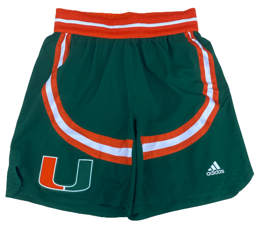 Charlie Moore Miami Basketball 2021-2022 GAME WORN Shorts (Size M) - Photo Matched