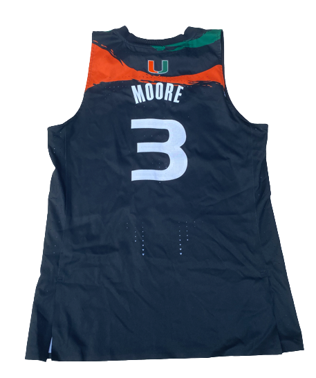 Charlie Moore Miami Basketball 2021-2022 GAME WORN Jersey (Size M)