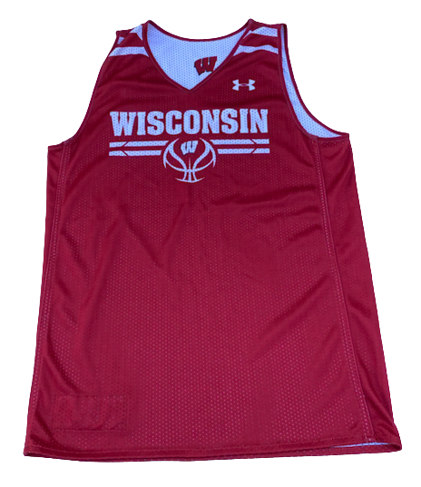 Carter Higginbottom Wisconsin Basketball Exclusive Reversible Practice Jersey (Size M)