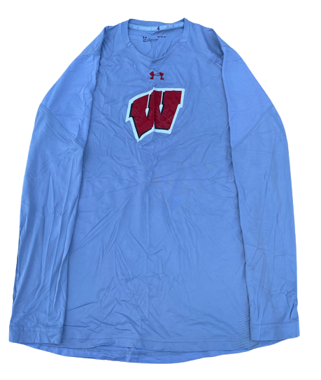 Carter Higginbottom Wisconsin Basketball Team Issued Long Sleeve Workout Shirt (Size M)