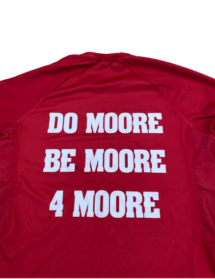 Carter Higginbottom Wisconsin Basketball Player Exclusive "4 MOORE" Pre-Game Warm-Up Shirt (Size L)