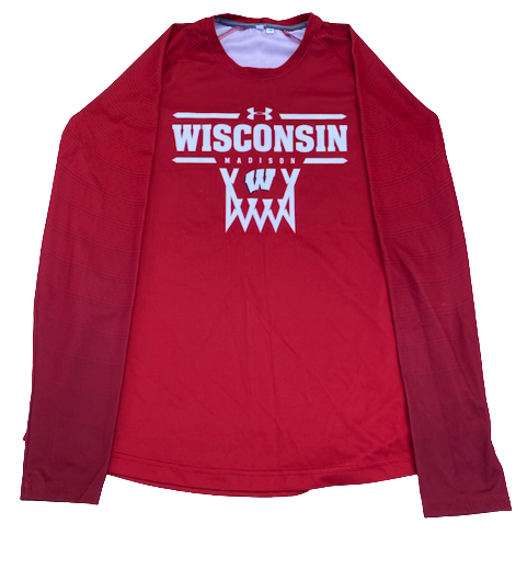 Carter Higginbottom Wisconsin Basketball Player Exclusive "4 MOORE" Pre-Game Warm-Up Shirt (Size L)