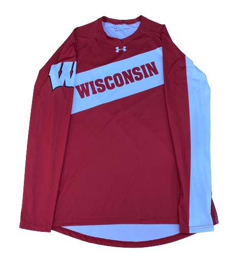 Carter Higginbottom Wisconsin Basketball Player Exclusive Pre-Game Shooting Shirt (Size M)