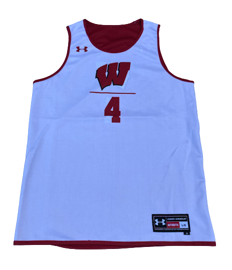 Carter Higginbottom Wisconsin Basketball Exclusive Reversible Practice Jersey (Size L)