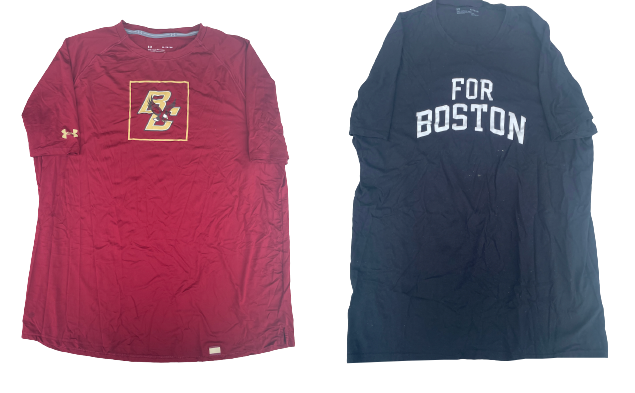 James Karnik Boston College Basketball Team Issued Set of (2) Workout Shirts (Size XL)