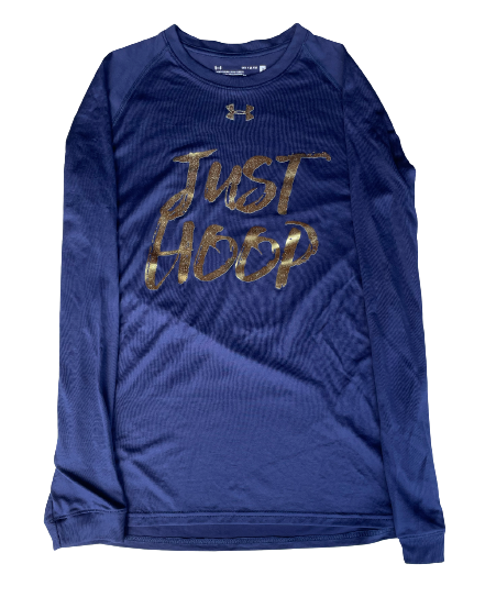 Prentiss Hubb Notre Dame Basketball Team Issued "JUST HOOP" Long Sleeve Shirt (Size M)