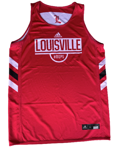 Louisville Cardinals Basketball Adidas team issued red shirt hoodie size XL