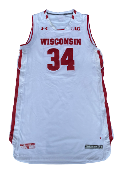 Brad Davison Wisconsin Basketball 2017 SIGNED GAME WORN Jersey (Size L)