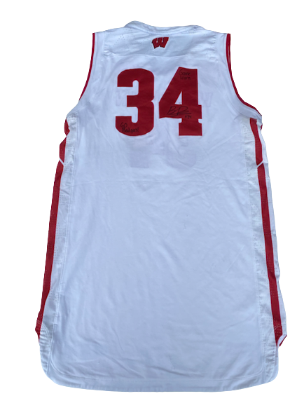 Brad Davison Wisconsin Basketball 2017 SIGNED GAME WORN Jersey (Size L)