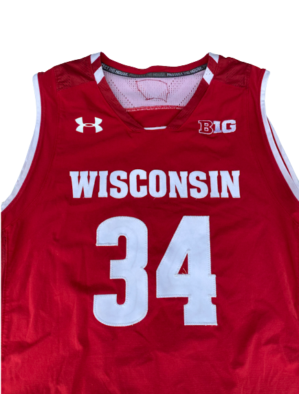 Brad Davison Wisconsin Basketball 2018 SIGNED GAME WORN Jersey (Size L)
