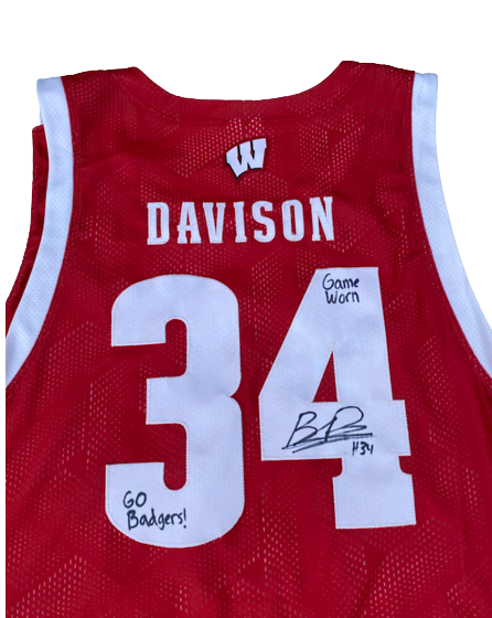 Brad Davison Wisconsin Basketball 2019 SIGNED GAME WORN Uniform Set - Jersey & Shorts (Size L)